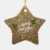 Gouden glitters, glanzend en fonkelend, Prettig ke Keramisch Ornament (Achterkant)