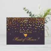 Gouden glitters hart nep getuige kaart (Staand voorkant)