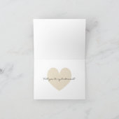 Gouden glitters hart Wil je mijn bruidsmeisje kaar (Binnen)