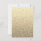 Gouden glitters jurk verjaardagsfeest bruiloft zwa RSVP kaartje (Achterkant)