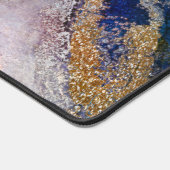 Gouden glitters marineblauwe marmeren maatwerk bur bureaumat (Hoek)