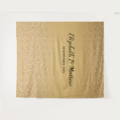 Gouden glitters ombre elegante trouw achtergrond wandkleed (Voorkant (horizontaal))