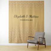 Gouden glitters ombre elegante trouw achtergrond wandkleed (In situ)