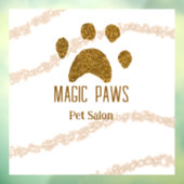 Gouden glitters poten huisdier salon voeg naam e-m raamsticker (Vel 3)