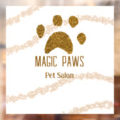 Gouden glitters poten huisdier salon voeg naam e-m raamsticker (Vel 2)