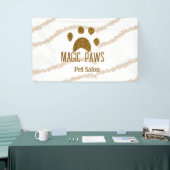 Gouden glitters poten huisdier salon voeg naam e-m spandoek (Beurs)