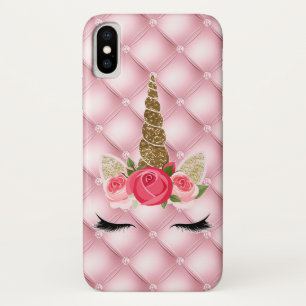 Gouden Glitters & Roze Rozen Eenhoorn Meisje Trend Case-Mate iPhone Case