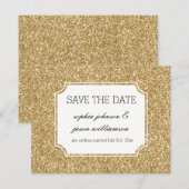 Gouden glitters save the date (Voorkant / Achterkant)