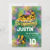 Gouden glitters Sneaker Bal Verjaardagsfeest kleur Kaart (Voorkant)