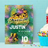 Gouden glitters Sneaker Bal Verjaardagsfeest kleur Kaart