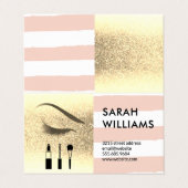 Gouden Glitters | Strepen | Oog Wimper Schoonheid Visitekaartje (Buitenkant ongevouwen)