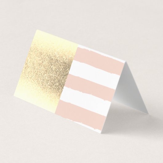 Gouden Glitters | Strepen | Oog Wimper Schoonheid Visitekaartje (Achterkant)