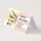 Gouden Glitters | Strepen | Oog Wimper Schoonheid Visitekaartje (Voorkant)