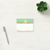 Gouden Glitters & Teal Aqua Glam Op Maat Gemaakte  Post-it® Notes (Kantoor)