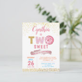 Gouden Glitters Twee Zoete Donuts Meisje 2de Verja Briefkaart (Staand voorkant)