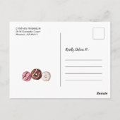 Gouden Glitters Twee Zoete Donuts Meisje 2de Verja Briefkaart (Achterkant)