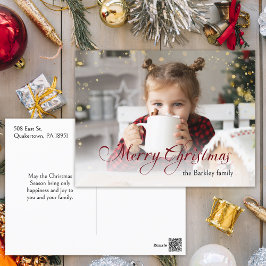 Gouden glitters vrolijk kerstfeest kalligrafie fot feestdagenkaart