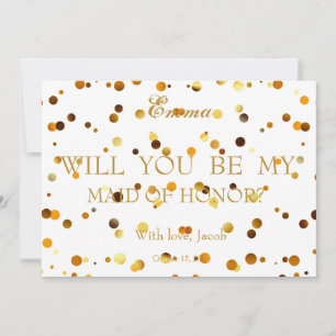 Gouden Glitters Wil Je Mijn Bruidsmeisje Zijn Kaart