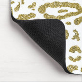 Gouden Glitters Wit Cheetah Luipaard Dierenprint Muismat (Hoek)