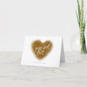 Gouden Glitters YOU GOT THIS Glamour Hart Kaart