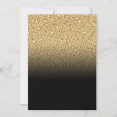 Gouden Glitters Zwarte Ombre Save The Date (Achterkant)