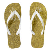 Gouden glitterschoenen bruid, bruidsmeisjes teenslippers (Voetbed)