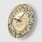 Gouden glittersdiamanten 25e trouwdag grote klok (Hoek)