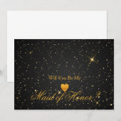 Gouden glittershart nepbruidmeisje uitnodiging (Voorkant / Achterkant)