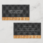 Gouden glittersnijrand | Luxe gestoffeerde kussen Visitekaartje (Voorkant / Achterkant)