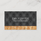 Gouden glittersnijrand | Luxe gestoffeerde kussen Visitekaartje (Voorkant)