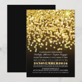 gouden glittersnoer lichten glamour bruiloft uitno kaart (Voorkant / Achterkant)