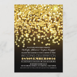 gouden glittersnoer lichten glamour bruiloft uitno kaart
