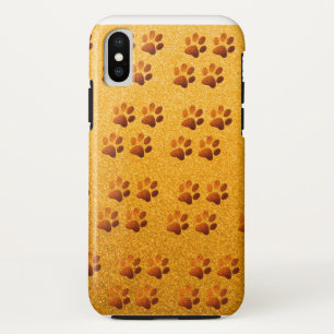 Gouden glitterspoor van een huisdierpoot op een go Case-Mate iPhone case