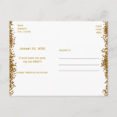 Gouden Glitterspuitvlek Sweet 16 Hart Save The Dat Aankondigingskaart (Achterkant)