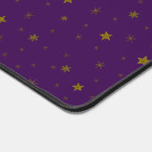 Gouden glittersterren op paarse achtergrond bureaumat (Hoek)