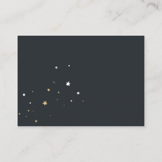 Gouden glittersterren waterverf chique luier loter informatiekaartje (Achterkant)