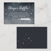 Gouden glittersterren waterverf chique luier loter informatiekaartje (Voorkant / Achterkant)
