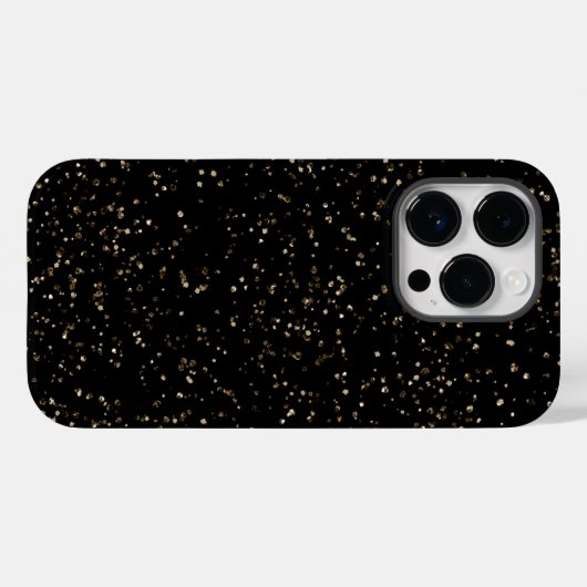 Gouden Glitterstof op Zwart Case-Mate iPhone Case (Achterkant (horizontaal))