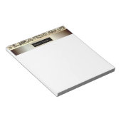 Gouden glitterstrepen, frame - gepersonaliseerd notitieblok (Schuin)