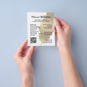 Gouden glitterveer Notaris Flyer (Hand)