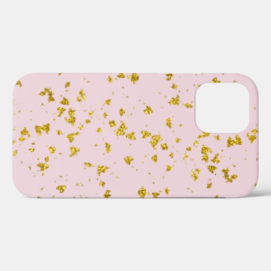 Gouden Glittervlokken en Blush Case-Mate iPhone Case (Achterkant (horizontaal))