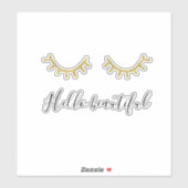 Gouden glitterwimpers sticker (Vel)