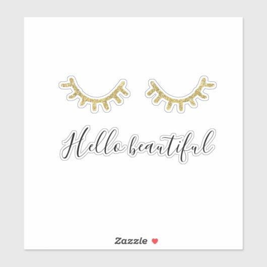 Gouden glitterwimpers sticker (Vel)