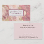 Gouden glittery abstracte pastel waterverf wash bu visitekaartje (Voorkant / Achterkant)