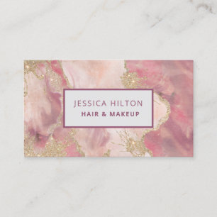 Gouden glittery abstracte pastel waterverf wash bu visitekaartje