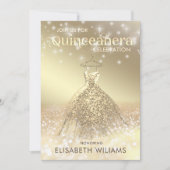 Gouden glittery sparkle jurk ombre Quinceañera Kaart (Voorkant)