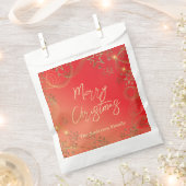 Gouden Glittery Sterren Sparkles op Rode Kerstmis Bedankzakje (Geknipt)