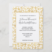Gouden Glitz Abstracte Squiggles Bruiloft uitnodig Kaart (Voorkant)