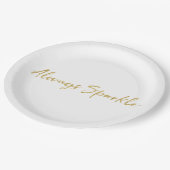 Gouden glitz altijd schitteren papieren bordje (Gekanteld)