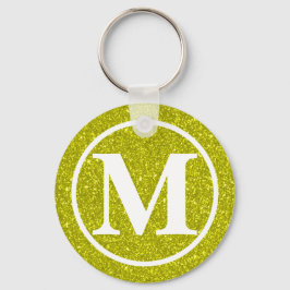 Gouden Glitz BB met monogram Sleutelhanger
